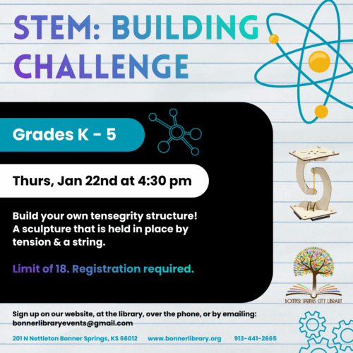 STEM: Building Challenge Jan 22 at 4:30 pm