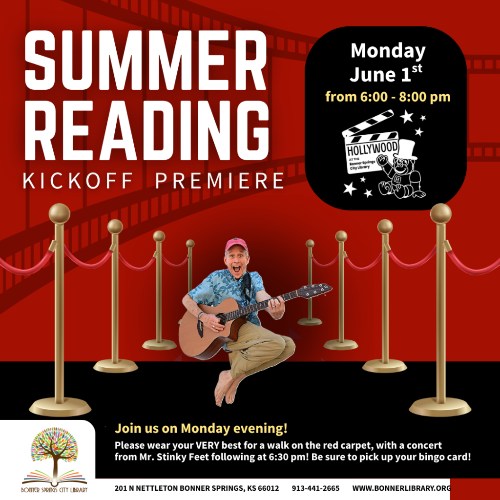 Summer reading kickoff premiere Monday June 1st from 6:00 to 8:00 pm
