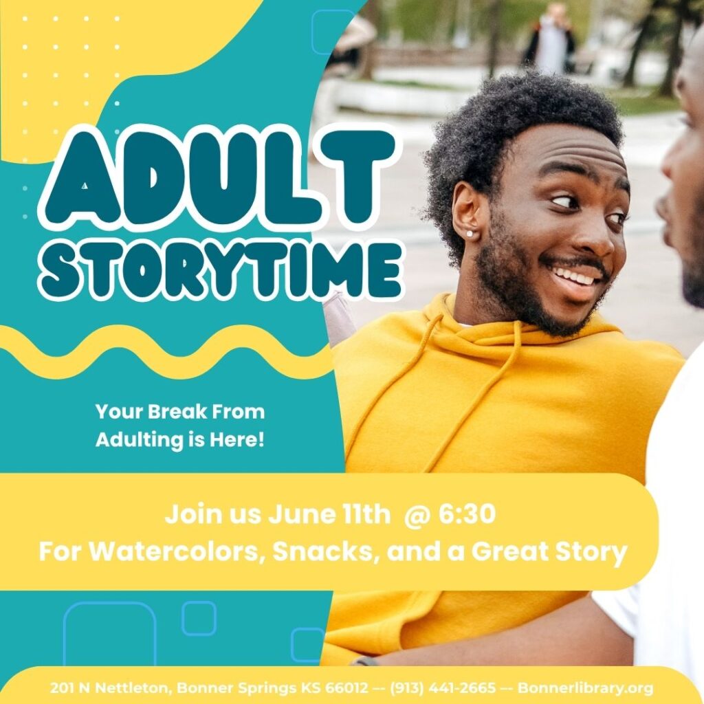 Adult Storytime June 11 at 6:30 pm