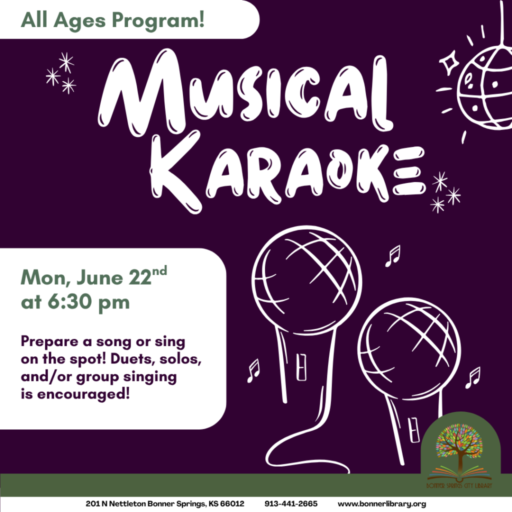 Monday June 22nd Musical Karaoke for all ages