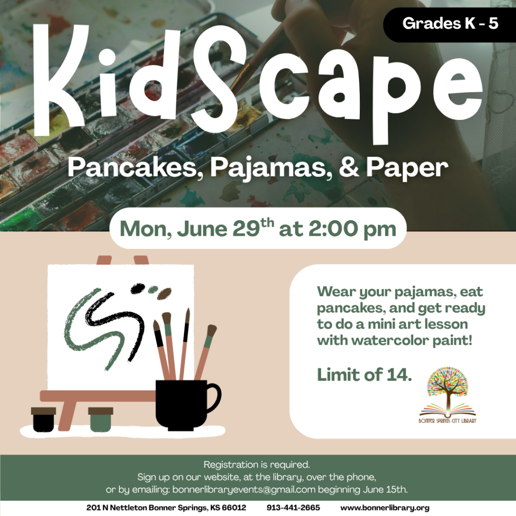 Kidscape Pancakes, Pajamas, & Paper Monday June 29th at 2:00 pm