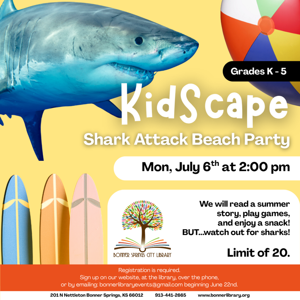 Kidscape Shark Attack Beach Party Monday July 6th at 2:00 pm