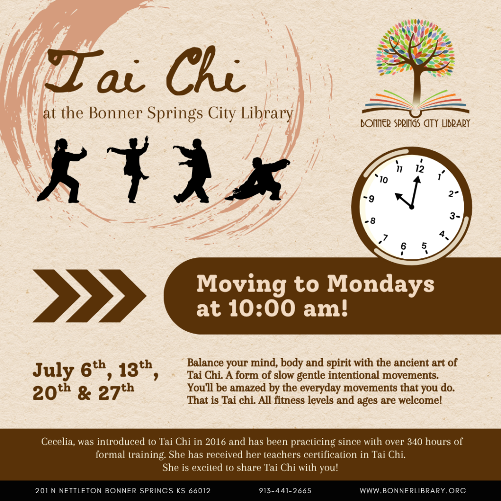 Tai Chi Mondays in July at 10:00 am