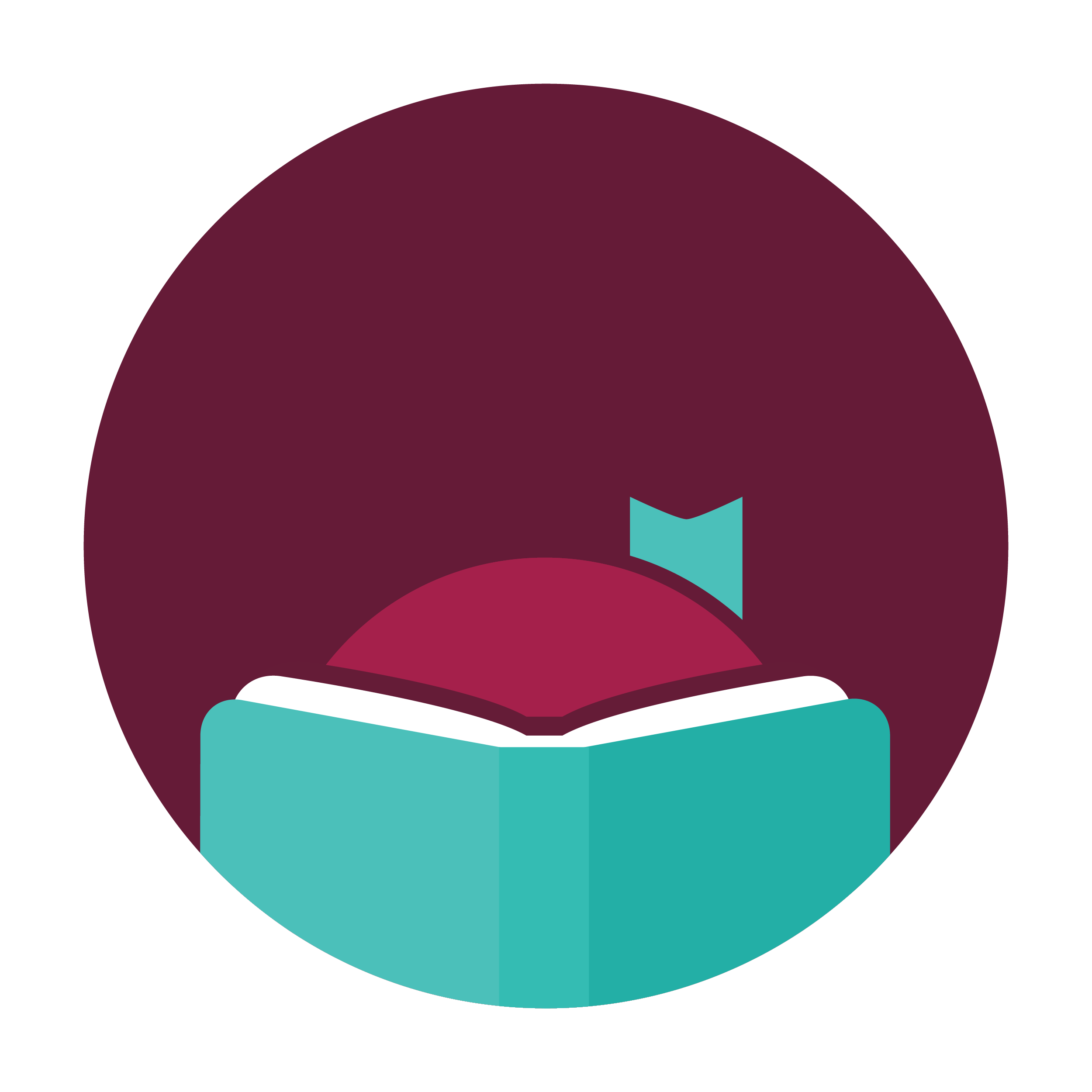 Libby logo girl reading blue book