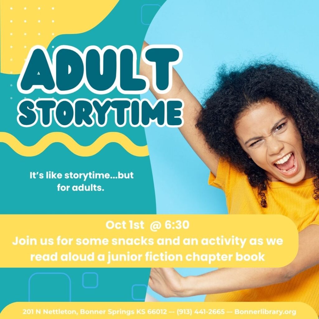 Adult Storytime Oct 1st at 6:30 pm