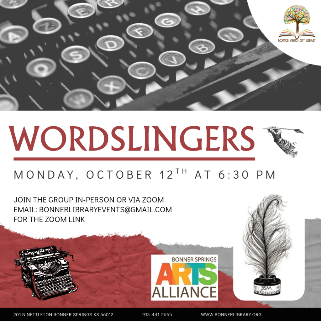Wordslingers Mon Oct 12th at 6:30 pm